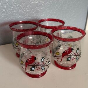Set of 4 Glass Candle Holders